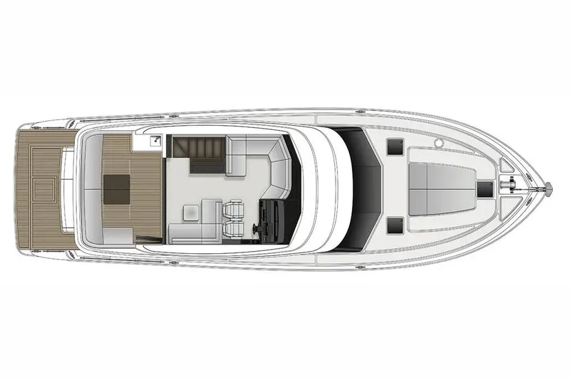 Slide: The Image of Top view layout of 2024 Maritimo M55 yacht, showcasing deck and interior design. - 93