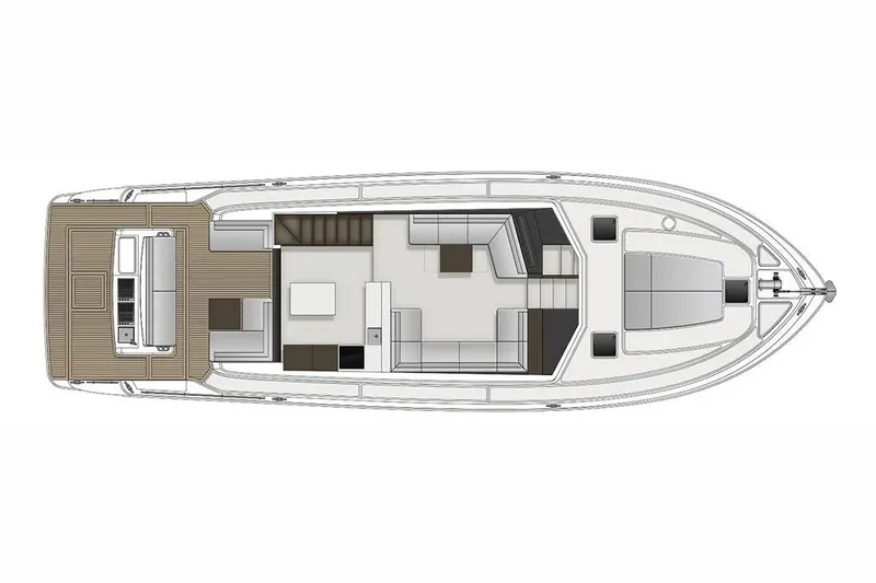 Slide: The Image of 2024 Maritimo M55 yacht floor plan, showcasing spacious interior layout and deck design. - 95