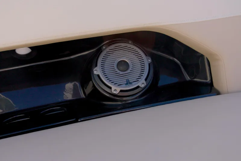 Slide: The Image of Speaker detail on 2022 Boston Whaler 240 Vantage boat interior. - 6