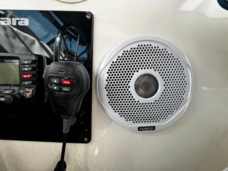 Slide: The Image of Control panel and speaker on a 2000 Tiara Yachts 3500 Open. - 26