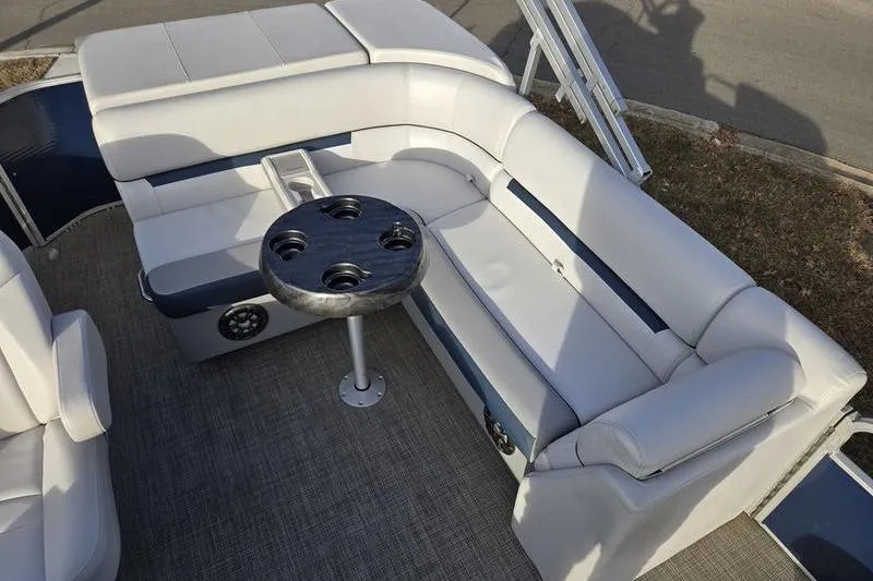 Slide: The Image of Luxurious seating area on 2022 Godfrey Sweetwater 2286 BF pontoon boat. - 9