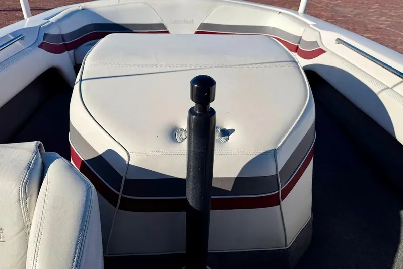 Slide: The Image of 1993 Correct Craft Sport Nautique boat interior with white and red upholstery. - 16