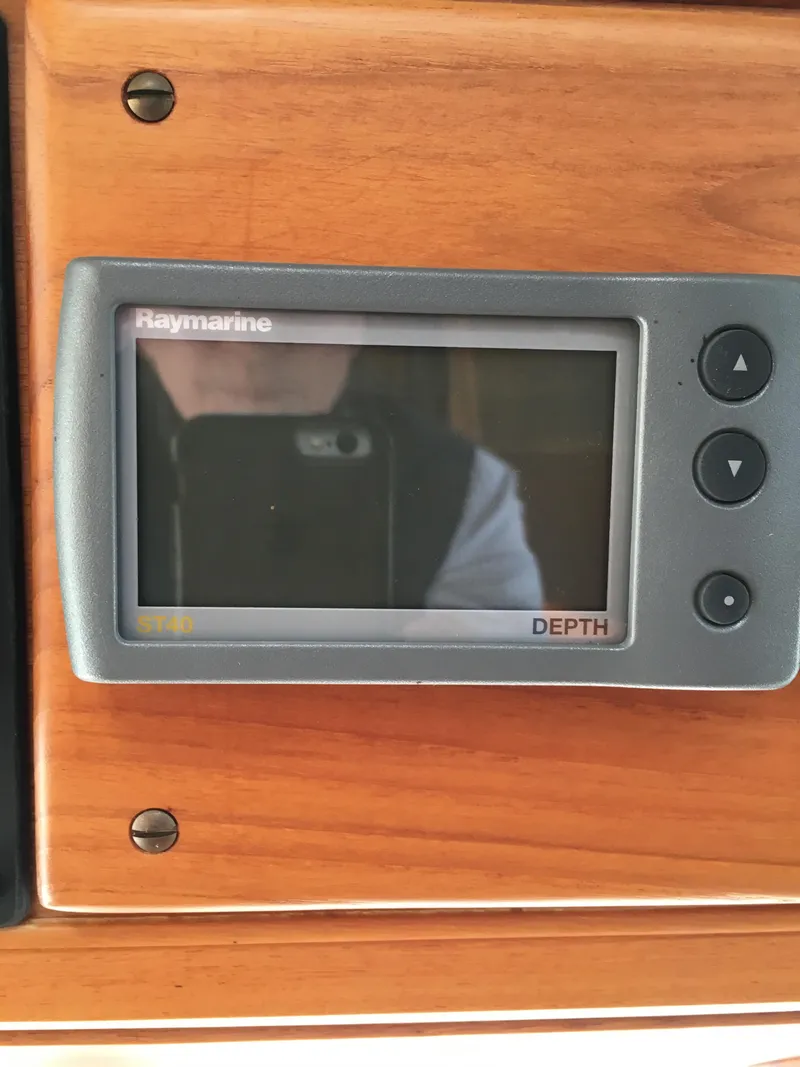 Slide: The Image of Raymarine depth gauge on 1982 Grand Banks 42 Europa. - 23