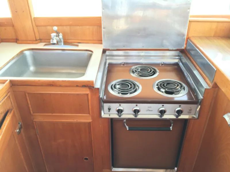 Slide: The Image of Kitchen area on 1982 Grand Banks 42 Europa. - 29