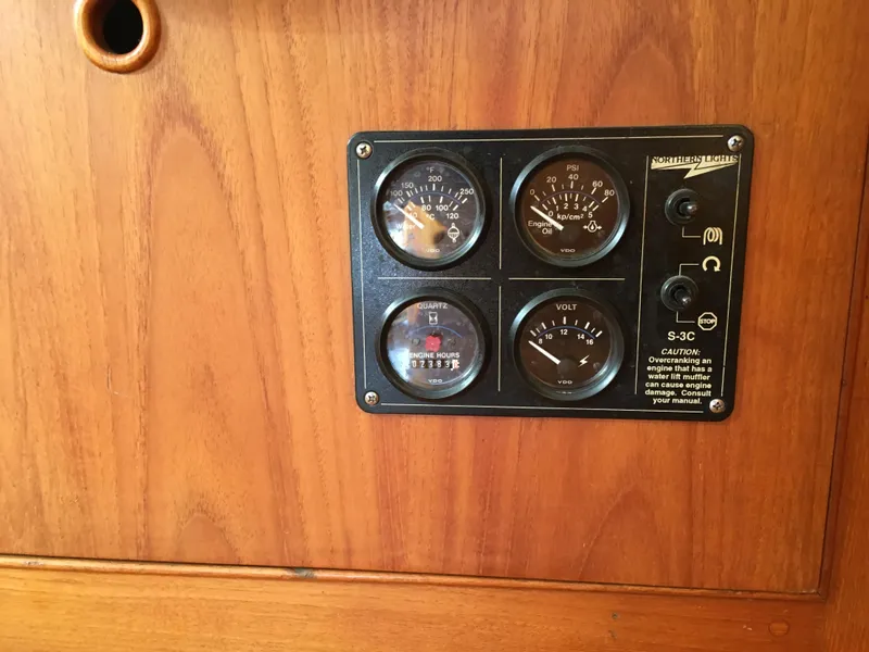 Slide: The Image of Instrument panel of 1982 Grand Banks 42 Europa. - 33