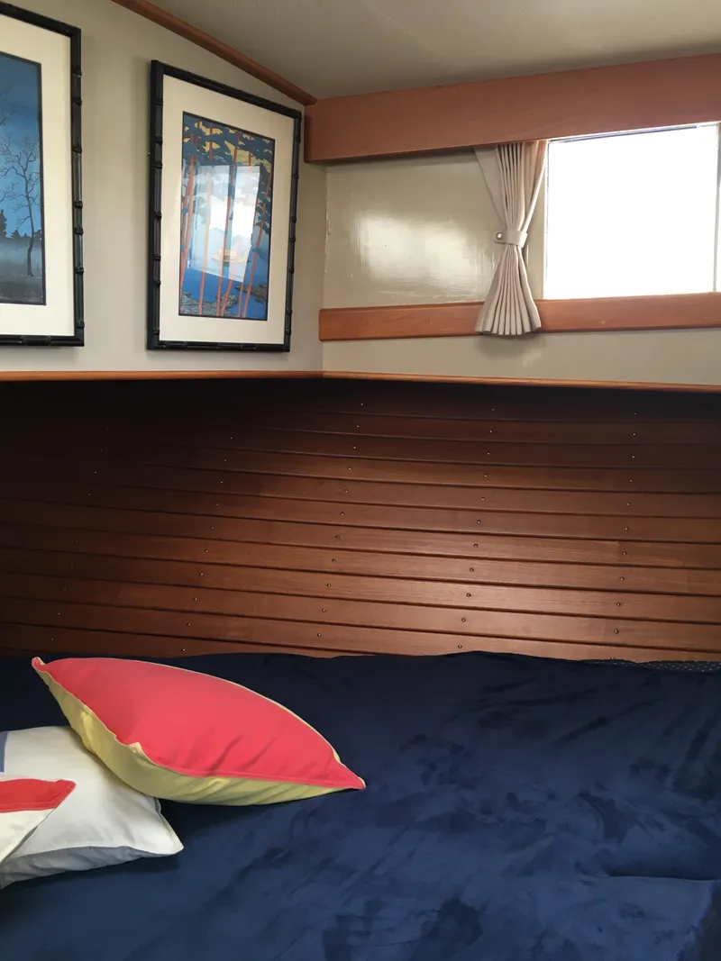 Slide: The Image of Interior of 1982 Grand Banks 42 Europa with cozy bed. - 36