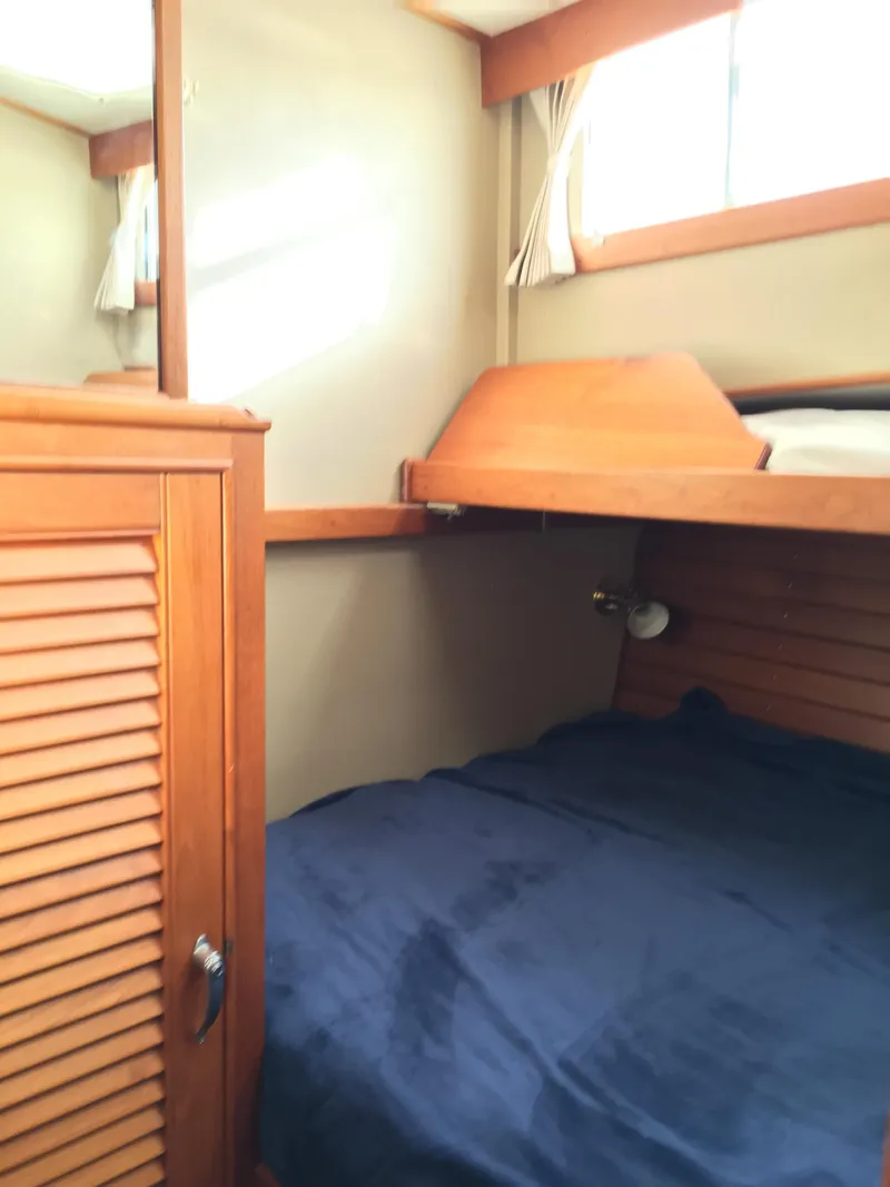 Slide: The Image of Interior of 1982 Grand Banks 42 Europa with wooden furnishings. - 46