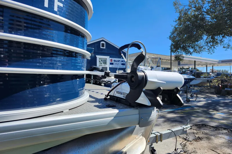 Slide: The Image of 2022 Godfrey Sweetwater 2286 SFL boat with Minn Kota trolling motor. - 13