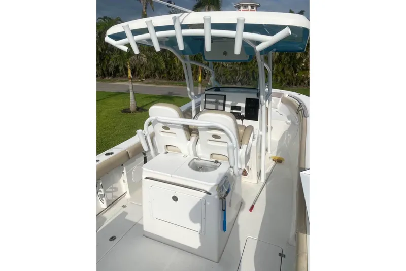Slide: The Image of 2016 Sea Fox 286 Commander boat interior with helm, seating, and equipment. - 4