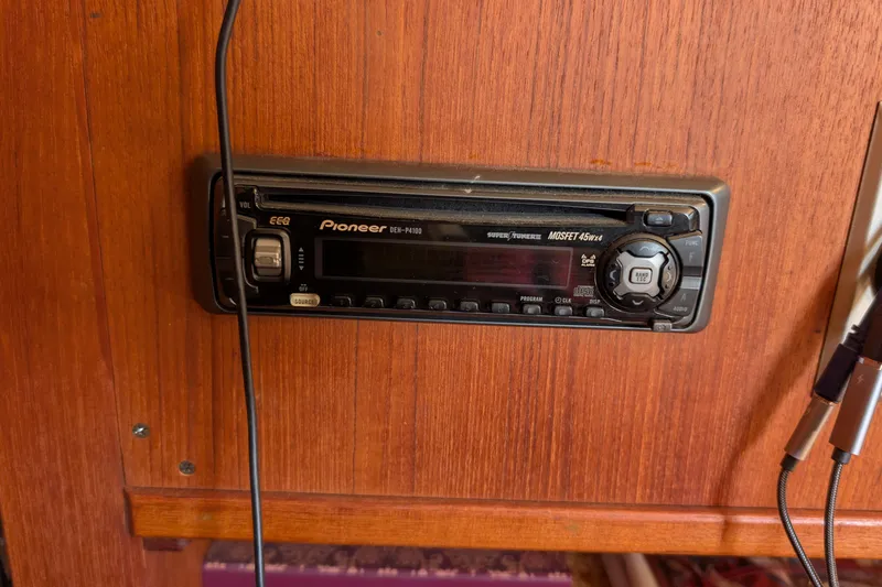 Slide: The Image of Pioneer stereo system in 1984 Chris-Craft 382 Commander boat interior. - 62