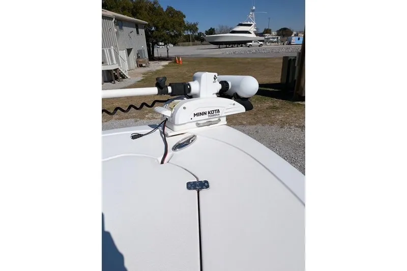 Slide: The Image of 2020 Sportsman Open 232 Center Console with Minn Kota Terrova trolling motor. - 4