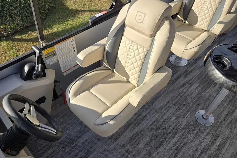 Slide: The Image of Luxurious seating in 2025 Godfrey Sweetwater 2286 QS pontoon boat with modern design and comfort. - 8