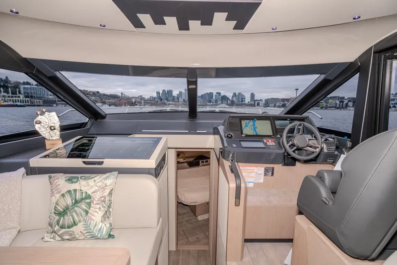 Slide: The Image of Luxurious interior of 2026 Absolute 48 Coupe yacht with modern navigation system. - 22