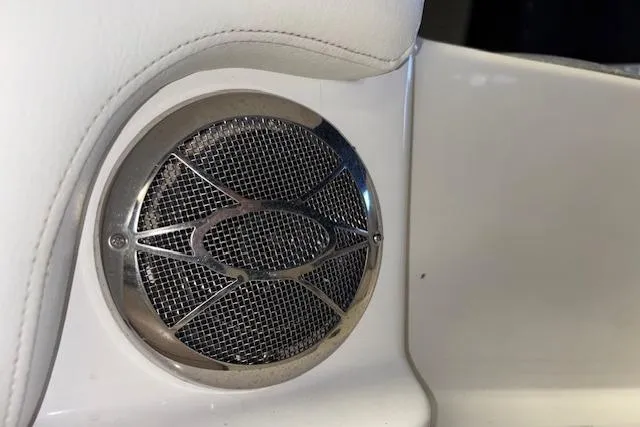 Slide: The Image of Speaker detail on 2015 Hurricane SunDeck 2200 OB boat interior. - 13