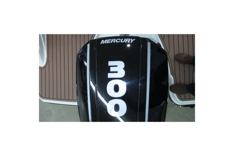 Slide: The Image of Mercury 300 outboard engine on a 2022 Trophy boat deck. - 11