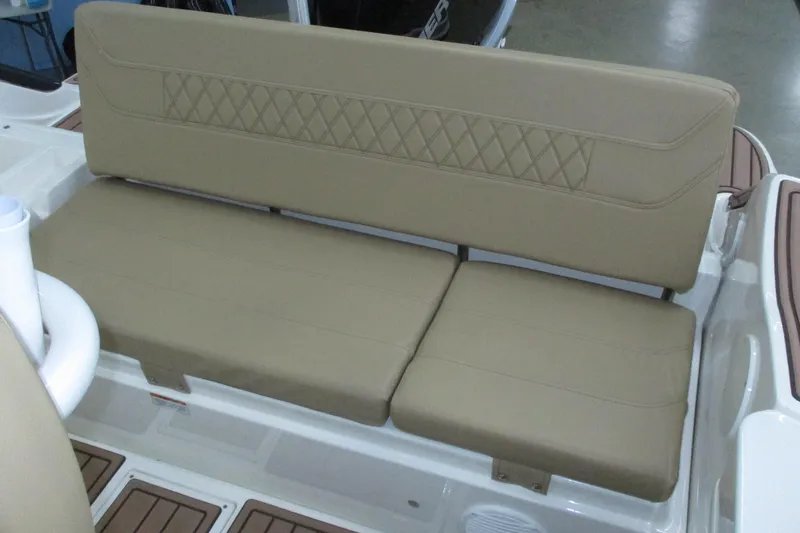 Slide: The Image of Beige cushioned boat seat with diamond stitching, 2022 Trophy model. - 8