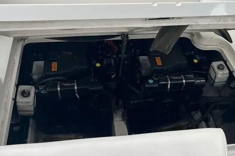 Slide: The Image of Engine compartment of a 2000 Formula 31 Performance Cruiser boat. - 33