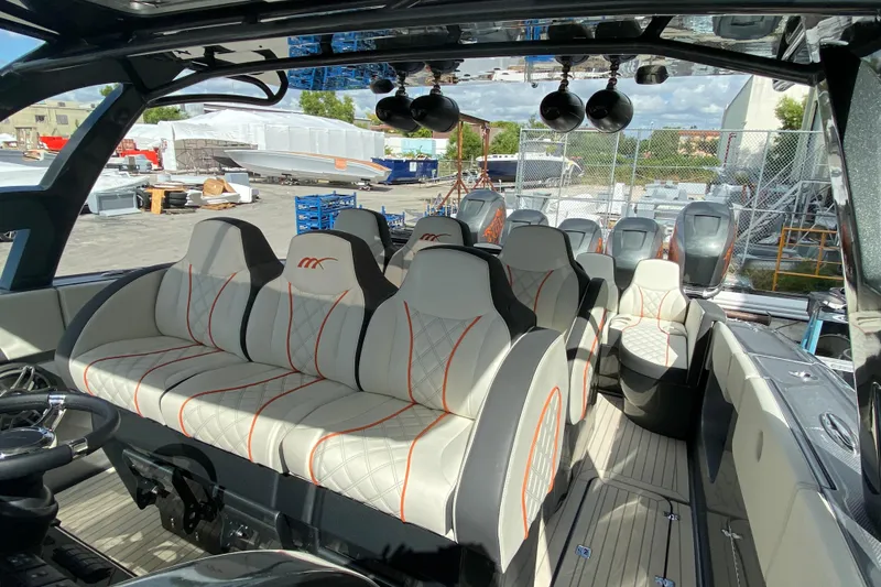 Slide: The Image of Luxurious interior of Midnight Express 43 Open boat with stylish seating and modern design. - 3