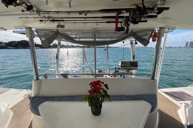 Slide: The Image of Interior of 2010 Knysna 480 yacht kitchen with sink, coffee maker, and seating area. - 16