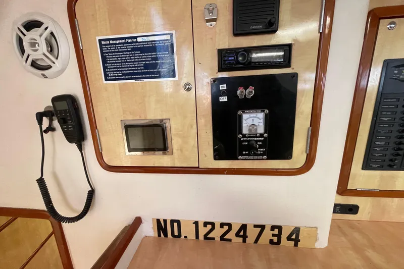 Slide: The Image of Interior of 2010 Knysna 480 yacht showing bathroom and storage area. - 21