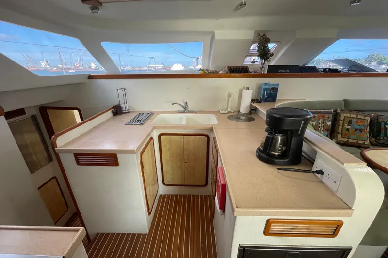 Slide: The Image of Bathroom interior of 2010 Knysna 480 yacht with shower and toilet. - 22