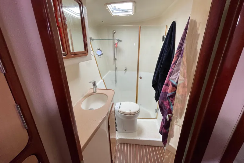 Slide: The Image of Bathroom interior of 2010 Knysna 480 yacht with shower and toilet. - 34
