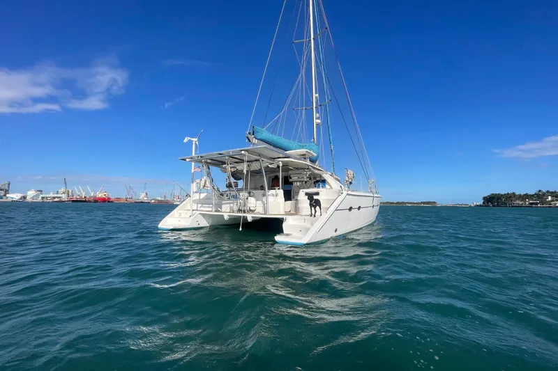 Slide: The Image of Steering wheel and navigation instruments on a 2010 Knysna 480 yacht. - 8