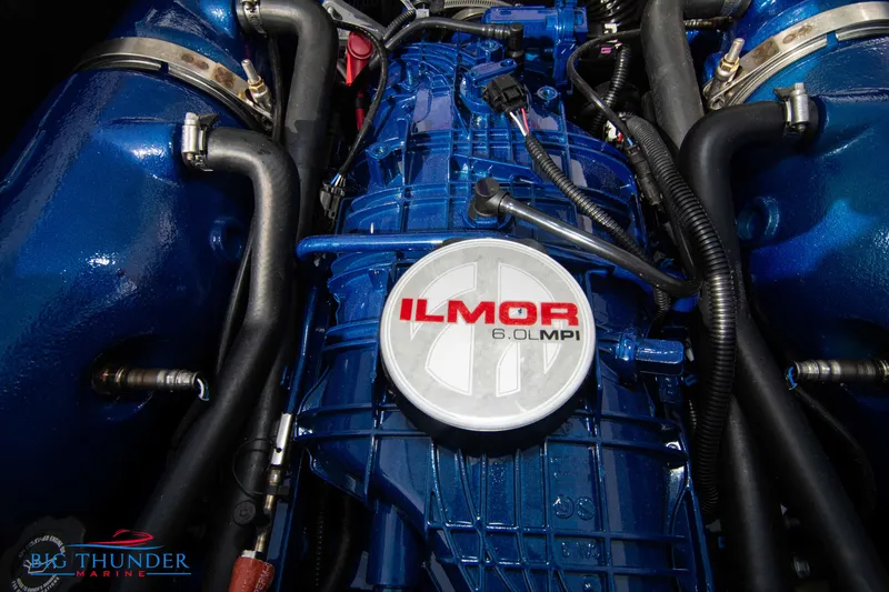 Slide: The Image of 2024 MasterCraft NXT24 engine featuring Ilmor 6.0L MPI, detailed view. - 54