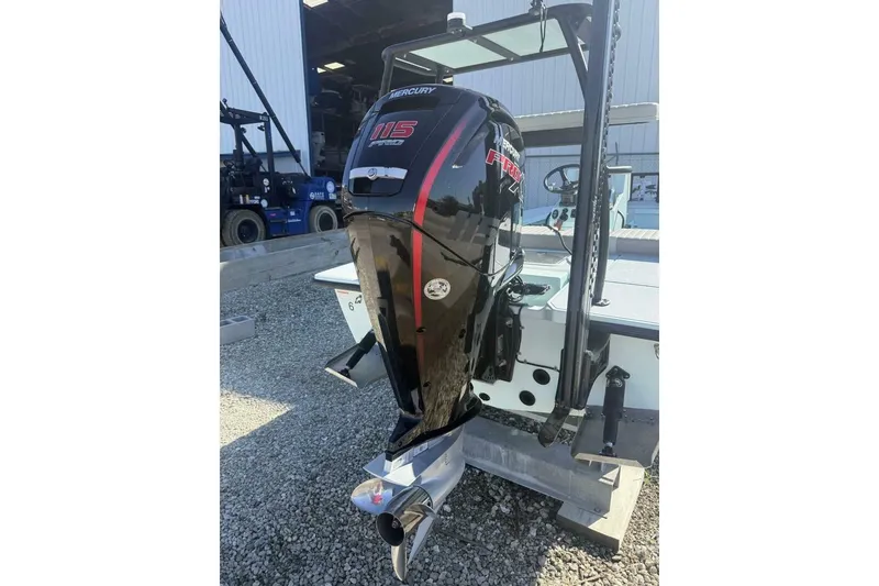Slide: The Image of 2023 Hell's Bay Marquesa boat with Mercury 115 Pro XS outboard engine. - 15