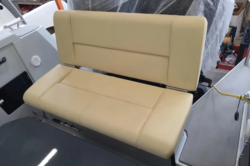 Slide: The Image of Top view of 2021 XO Boats DFNDR9 with Trailer, showcasing interior layout. - 24