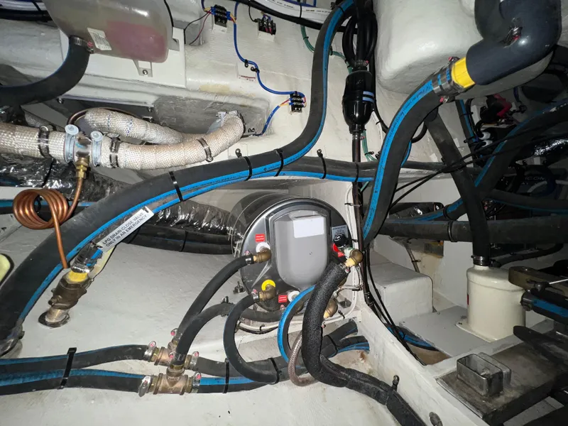 Slide: The Image of Engine room of 2023 Island Packet 439 sailboat. - 28