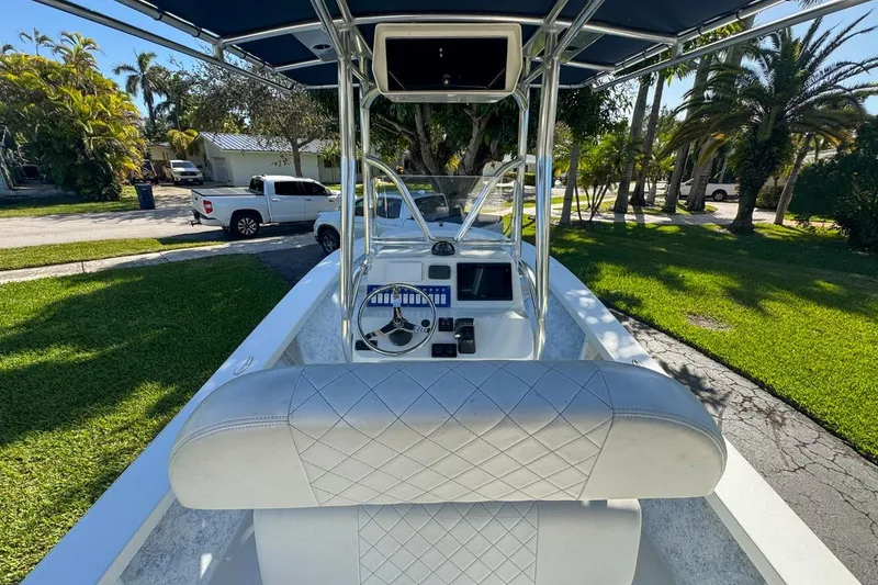 Slide: The Image of 1972 Cuda Craft Open Fisherman boat interior with steering console and seating. - 14