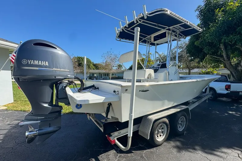 Slide: The Image of 1972 Cuda Craft Open Fisherman boat with Yamaha outboard motor on a trailer. - 4