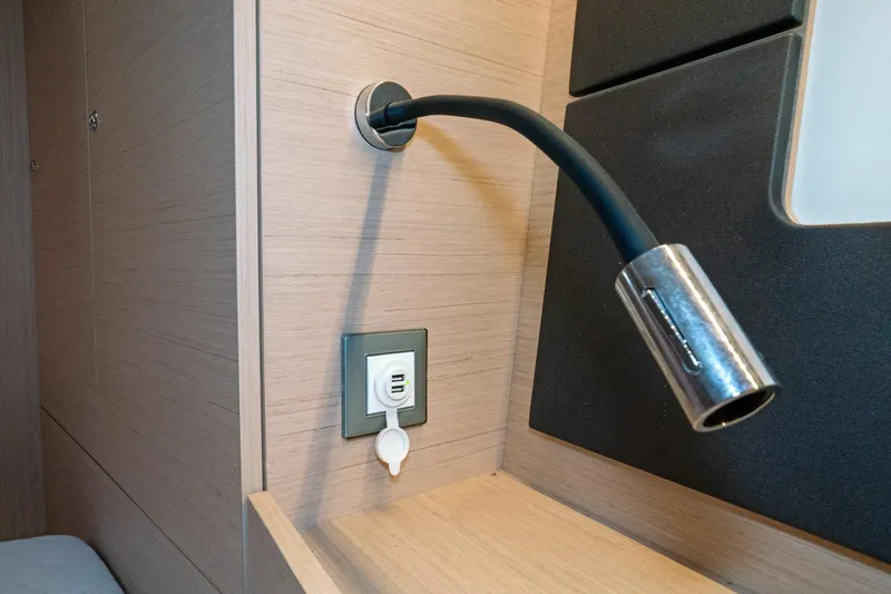 Slide: The Image of Flexible reading light and USB outlet on 2022 Beneteau Oceanis 461 yacht interior. - 18