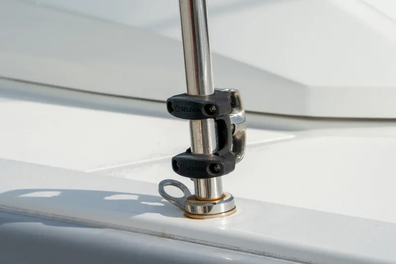Slide: The Image of Close-up of a Beneteau Oceanis 461 yacht's deck fitting, 2022 model. - 53