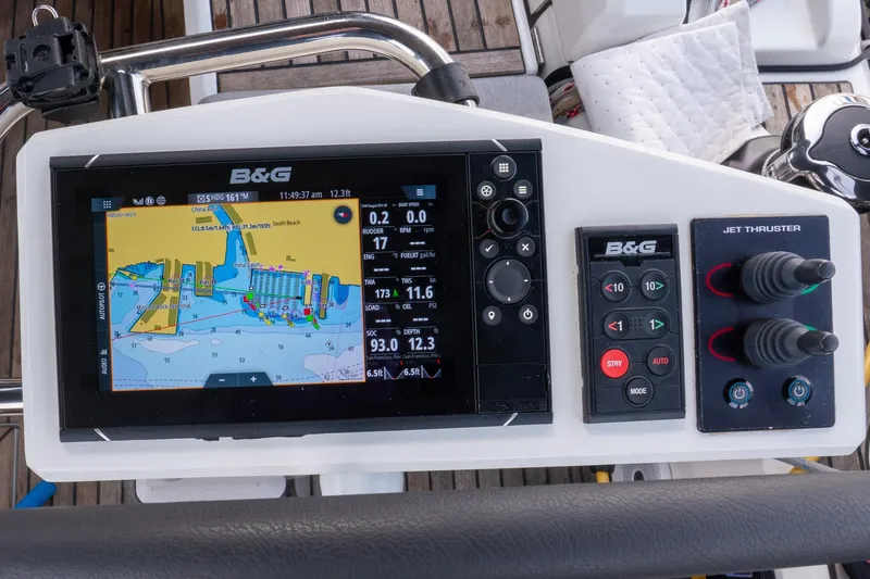 Slide: The Image of Navigation system on 2022 Beneteau Oceanis 461 yacht with B&G display and controls. - 59