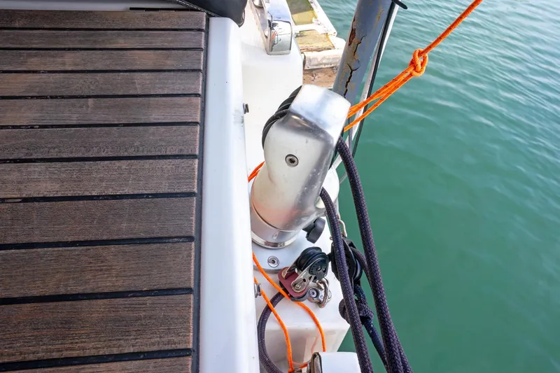Slide: The Image of Deck and rigging details of a 2022 Beneteau Oceanis 461 sailboat. - 64