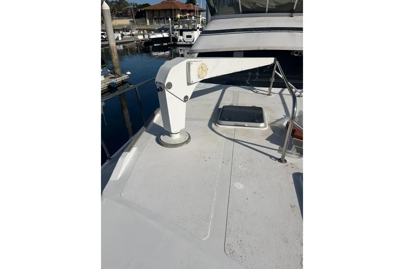 Slide: The Image of Bathroom interior of 1990 Mikelson 48 Sportfisher yacht with shower and toilet. - 21