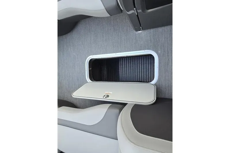 Slide: The Image of 2026 Godfrey Monaco 235 SDB interior storage compartment with sleek design and modern finish. - 8