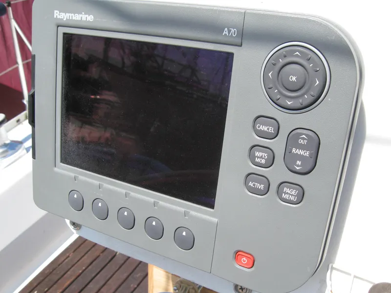 Slide: The Image of Raymarine A70 navigation system on Hunter 35.5, year 1995. - 14