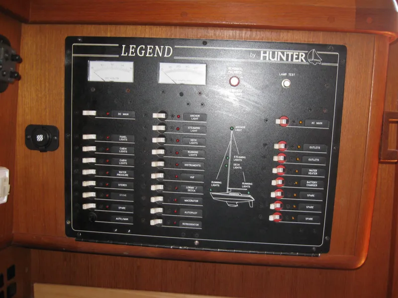 Slide: The Image of Electrical control panel of a 1995 Hunter 35.5 yacht. - 33