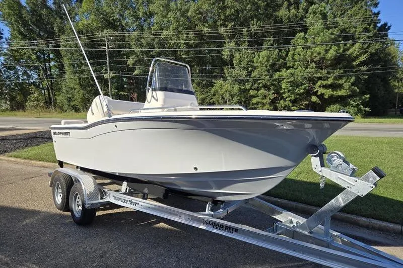 The Image of 2026 Grady-White Fisherman 180 boat on trailer, parked outdoors. - 0
