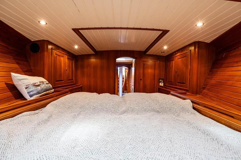 Slide: The Image of Luxurious wooden cabin interior of 1974 C&C 61 Ocean Racer/Cruiser yacht. - 23