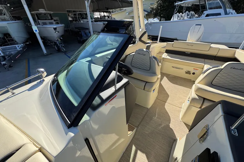 Slide: The Image of 2026 Chris-Craft Sportster 28 boat interior with luxurious seating and modern design. - 23