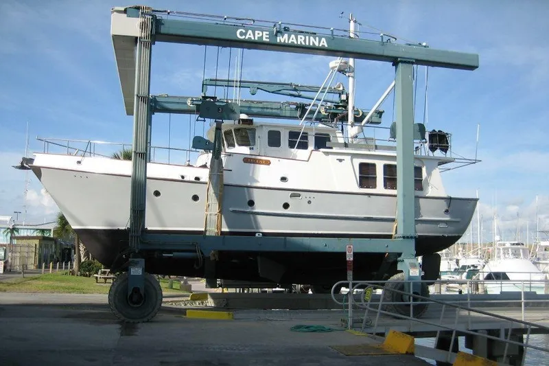 Slide: The Image of 1990 Nordhavn 46 yacht in dry dock at Cape Marina. - 20
