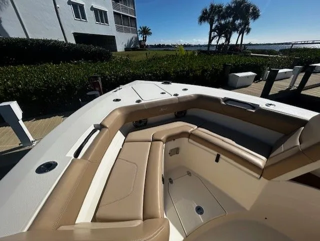 Slide: The Image of Interior view of 2022 Scout 305 LXF boat. - 24