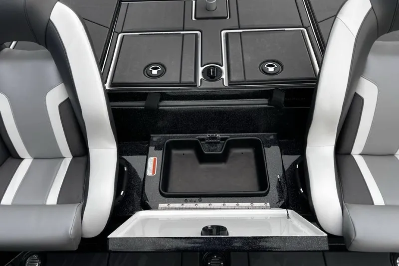 Slide: The Image of 2026 Nitro Z19 XL Pro boat interior with dual seats and storage compartments. - 23