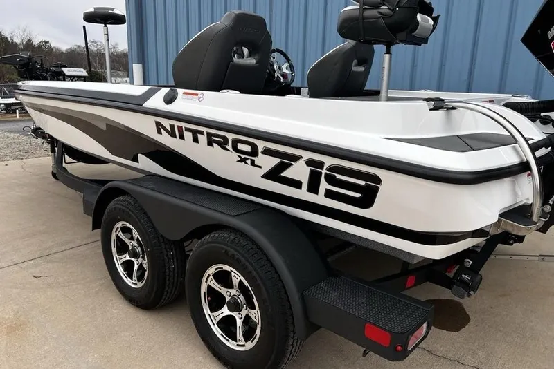 Slide: The Image of 2026 Nitro Z19 XL Pro boat on trailer, featuring sleek design and modern features. - 3