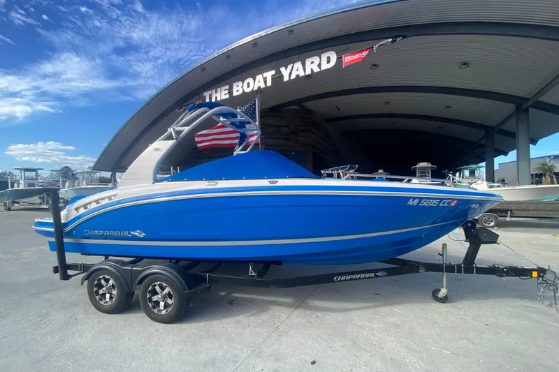Slide: The Image of 2017 Chaparral 227 SSX boat in vibrant blue at The Boat Yard. - 5