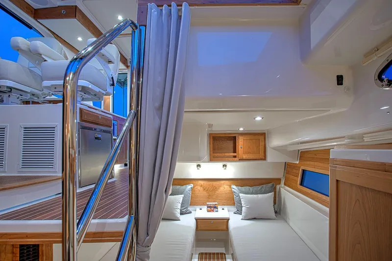 Slide: The Image of Manufacturer Provided Image: Luxurious interior of 2026 Back Cove 39O yacht with cozy seating and modern design. - 7